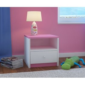 Ourbaby dětský noční stolek - růžovo-bílý