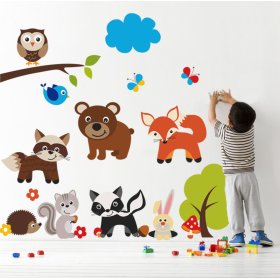 Dekorace na zeď - Medvěd a zvířatka, Housedecor