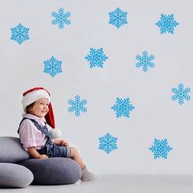 Vánoční dekorace na zeď - Modré vločky, Housedecor