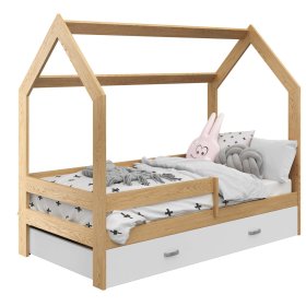 Domečková postel Paula se zábranou 160 x 80 cm - borovice