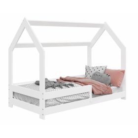 Domečková postel Laura se zábranou 160 x 80 cm - bílá