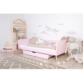 Rostoucí postel Nell 2v1 - pudrově růžová
