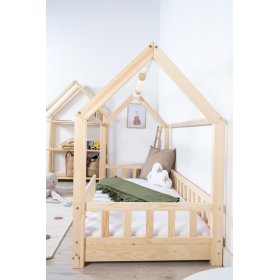 Dětská postel domeček se zábranou Tea - přírodní