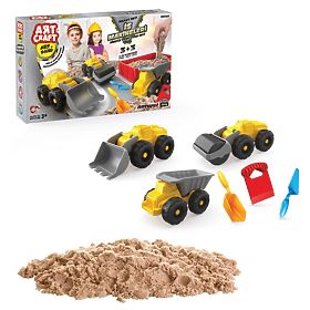 ART CRAFT Sada kinetického písku se stavebními vozidly