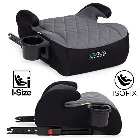 Autosedačka ISOFIX podsedák pro děti i-SIZE výška 125-150 cm držák na nápoje ECOTOYS