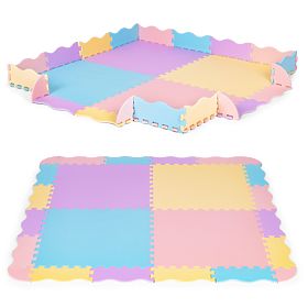 Barevná pěnová podložka pro děti s ohrádkou 141,5x141,5 cm 24 ks IPLAY
