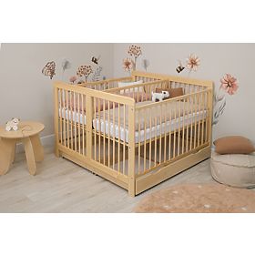 Bazar - Dětská dřevěná postýlka pro dvojčata Ourbaby Twinny - přírodní, Ourbaby®