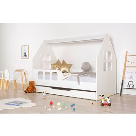 Bazar - Domečková postel Woody 160 x 80 cm - bílá, Wooden Toys