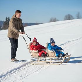 Sáňky pro dvojčata Duo - různé barvy sedátek