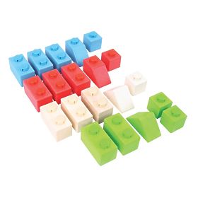 Bigjigs Baby Dřevěné Spojkostky Primary set, Bigjigs Toys