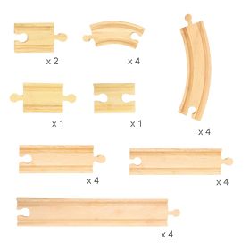 Bigjigs Rail Dřevěné koleje set 24 dílů, Bigjigs Rail