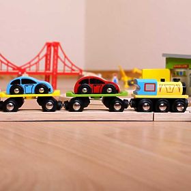 Bigjigs Rail Nákladní vlak s auty a kolejemi, Bigjigs Rail