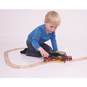 Bigjigs Rail Tunel s výhybkou jeskyně lebka