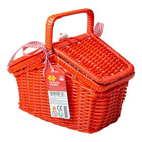 Bigjigs Toys Čajová puntíkovaná sada v piknikovém koši, Bigjigs Toys