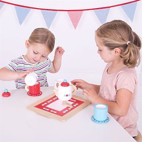Bigjigs Toys Čajový servis s puntíky, Bigjigs Toys