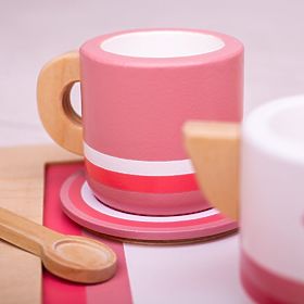 Bigjigs Toys Dřevěná čajová sada růžová, Bigjigs Toys