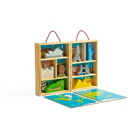Bigjigs Toys Dřevěná cestovatelská hrací sada
