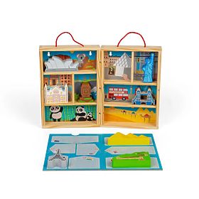 Bigjigs Toys Dřevěná cestovatelská hrací sada
