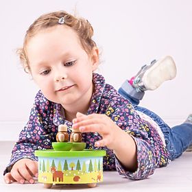 Bigjigs Toys Dřevěná hrací skříňka woodland, Bigjigs Toys