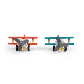 Bigjigs Toys Dřevěné natahovací letadlo Dvouplošník 1 ks, Bigjigs Toys