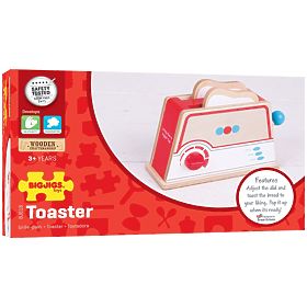 Bigjigs Toys Dřevěný toaster s puntíky, Bigjigs Toys