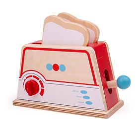 Bigjigs Toys Dřevěný toaster s puntíky, Bigjigs Toys