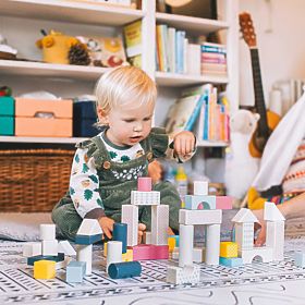 Bigjigs Toys Kyblík s kostkami 50 ks, Bigjigs Toys