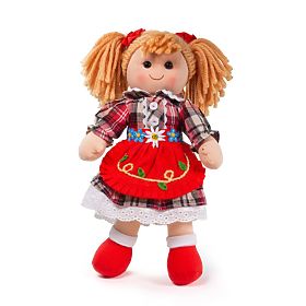 Bigjigs Toys Látková panenka Mandie 34 cm, Bigjigs Toys