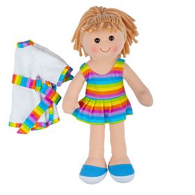 Bigjigs Toys Látková panenka Michelle 34 cm, Bigjigs Toys