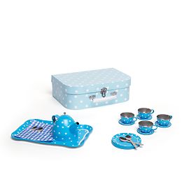 Bigjigs Toys Modrý puntíkovaný čajový set, Bigjigs Toys