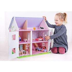 Bigjigs Toys Růžový domek pro panenky, Bigjigs Toys
