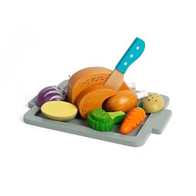 Bigjigs Toys Sada Pečené kuře se zeleninou, Bigjigs Toys