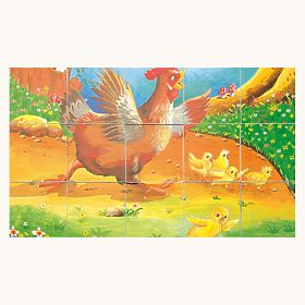 Bino Dřevěné obrázkové kostky domácí zvířátka 15 dílů