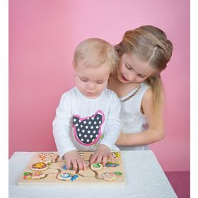 Bino Motorický labyrint Najdi hlavu zvířátka, Bino