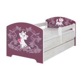 Dětská postel se zábranou - Kočička Marie - dekor norská borovice, BabyBoo, Marie