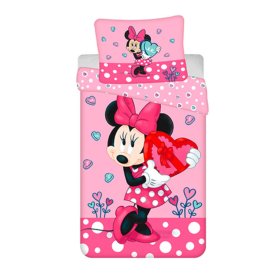 Dětské povlečení 140 x 200 cm + 70 x 90 cm Minnie srdíčka, Sweet Home, Minnie Mouse