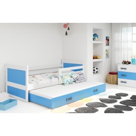 Dětská postel s přistýlkou Rocky - bílo-modrá, BMS