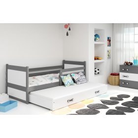 Dětská postel s přistýlkou Rocky - šedo-bílá, BMS