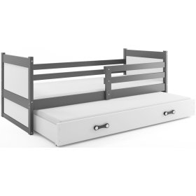 Dětská postel s přistýlkou Rocky - šedo-bílá, BMS