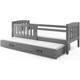 Dětská postel Exclusive s přistýlkou šedá - šedý detail, BMS