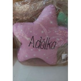 BAZAR Polštář se jménem Hvězda 3D - ADÉLKA, Mint Kitten