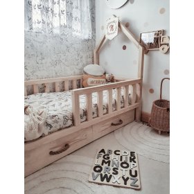 Dětská domečková postel SCANDI - přírodní