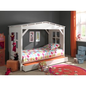 Dětská postel domeček Pino bílá, VIPACK FURNITURE