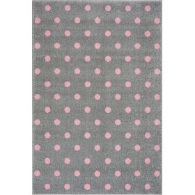 Dětský koberec CIRCLE stříbrnošedý/ růžový