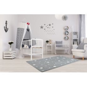 Dětský koberec HEAVEN stříbrnošedý/ bílý, LIVONE