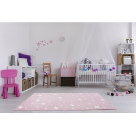 Dětský koberec HEAVEN růžová/ bílá, LIVONE