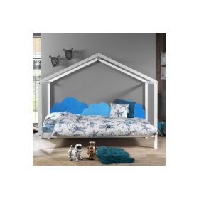Pěnová ochrana zdi za postel Mraky - modrá