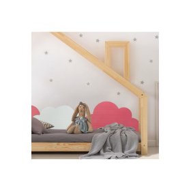 Pěnová ochrana zdi za postel Mraky - růžová, VYLEN