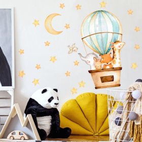 Samolepka na zeď - Zvířátka v balóně, Housedecor