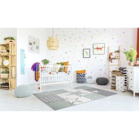 Dětský koberec STARFIELD - stříbrnošedý/zelený, LIVONE